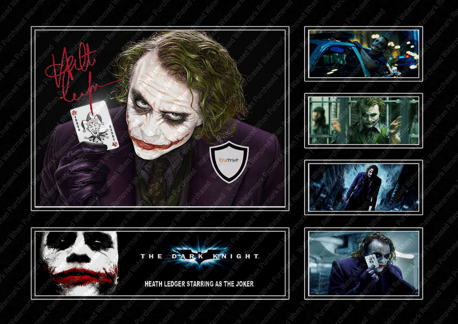 Joker Signed Heath Ledger A4 Photo Print Movie Memorabilia