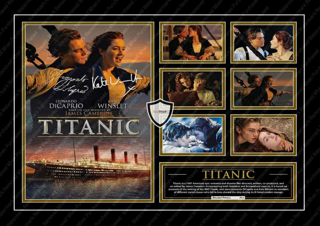 Titanic (1997) Leonardo Dicaprio & Kate Winslet Signed Movie A4 Photo Print