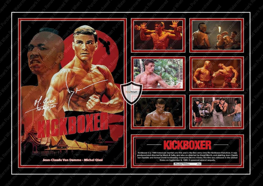 Kickboxer (1989) Jean-Claude Van Damme Signed A4 Photo Movie Print