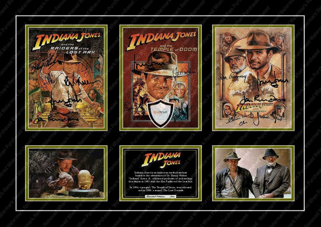 Indiana Jones Trilogy Autographed A4 Photo Print Harrison Ford Signed