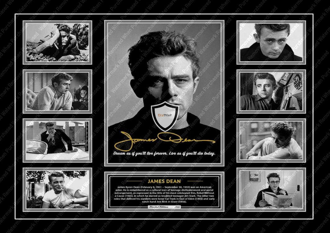 James Dean Limited Edition Signed Memorabilia Instant Self Print Download