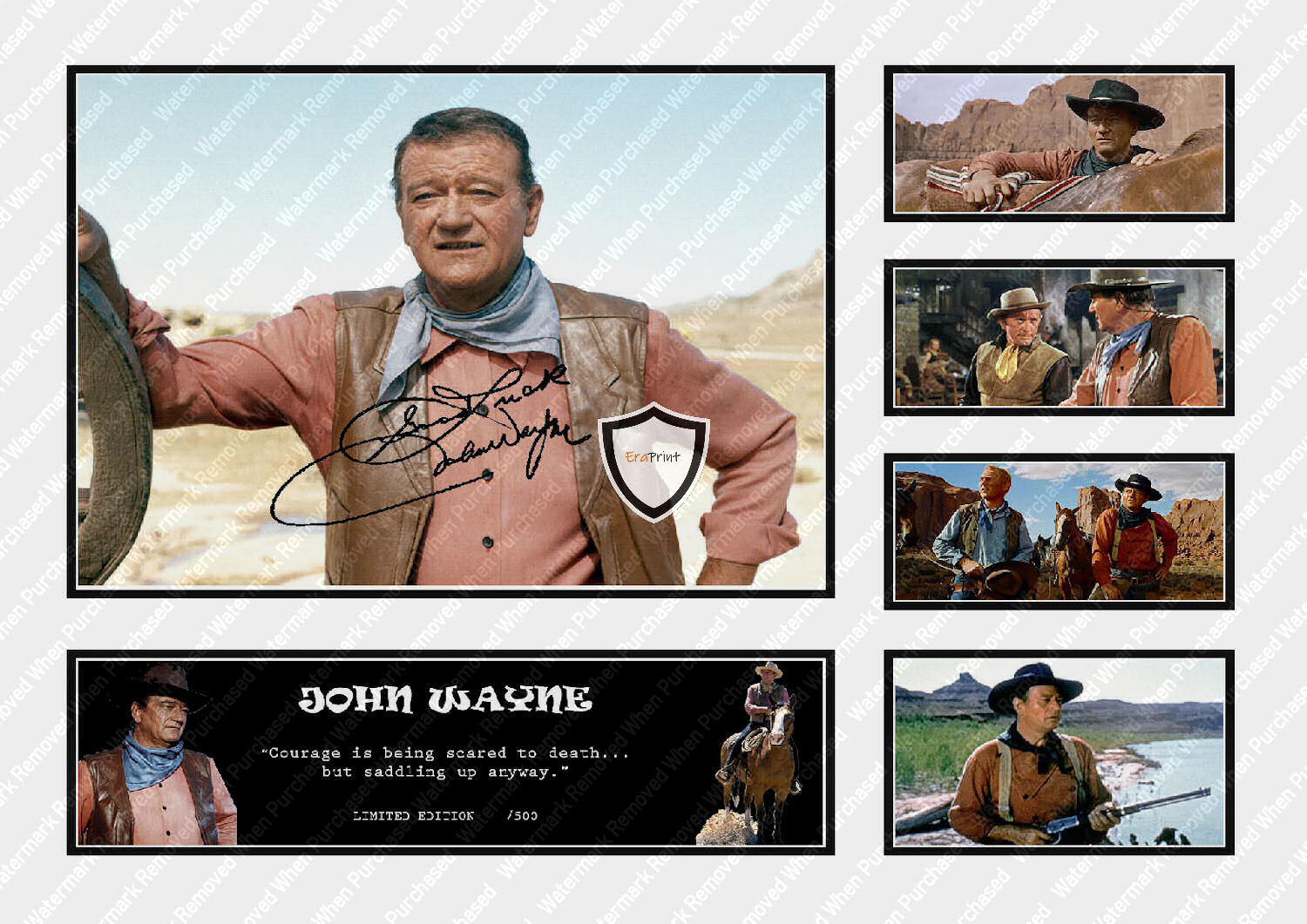 John Wayne "The Duke" Western Memorabilia Signed Limited Edition Photo Print