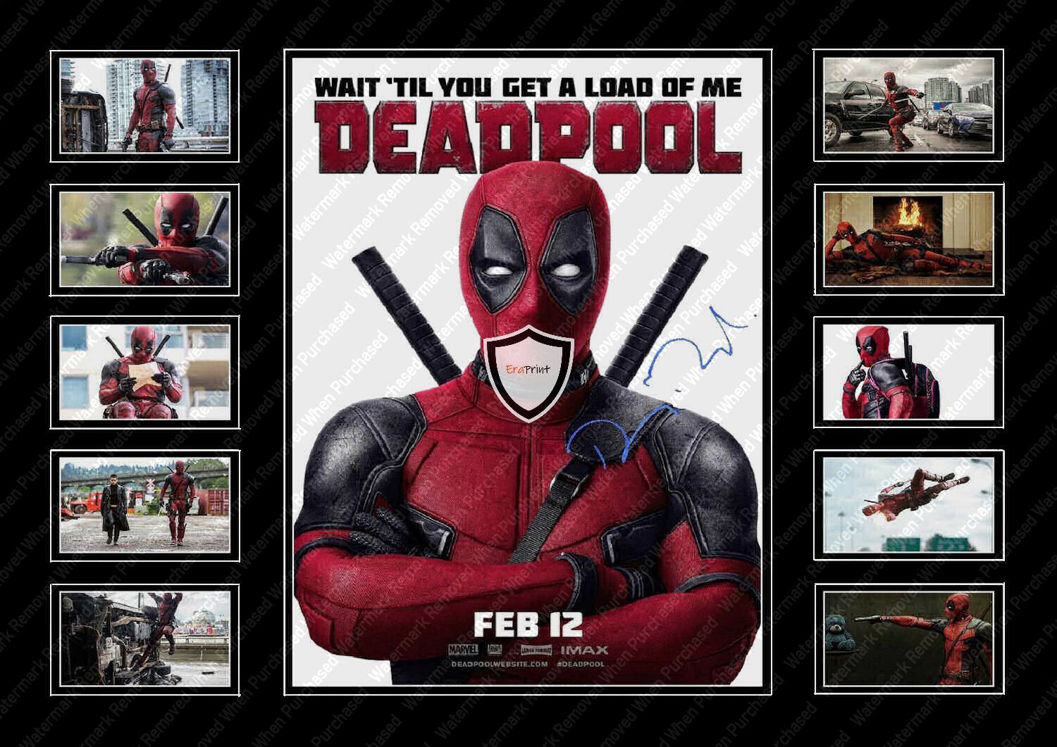 Deadpool (2016) Ryan Reynolds Signed movie Memorabilia Photo Print