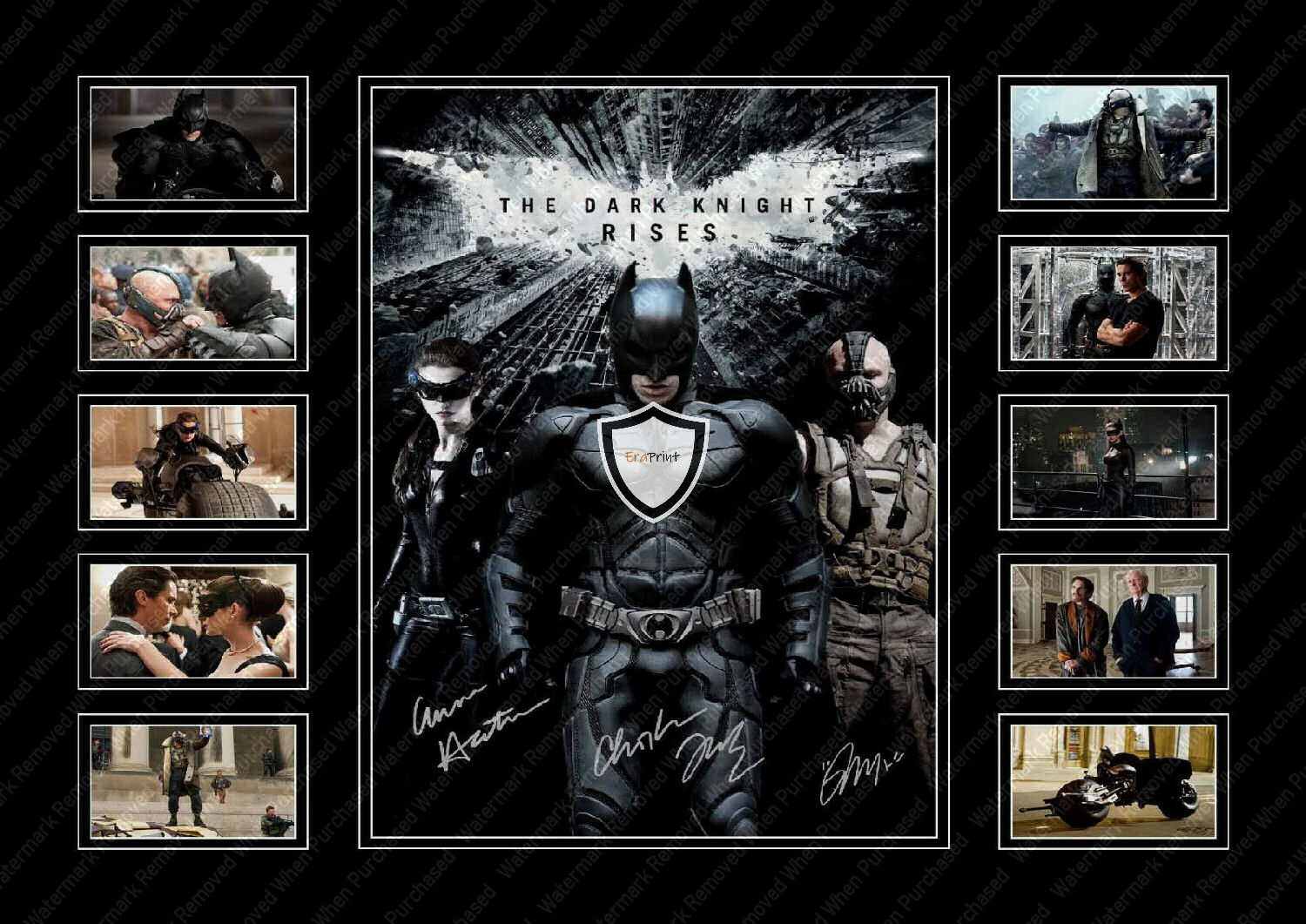 The Dark Knight Rises (2012) Signed Tom Hardy Christian Bale Limited Edition Movie Print