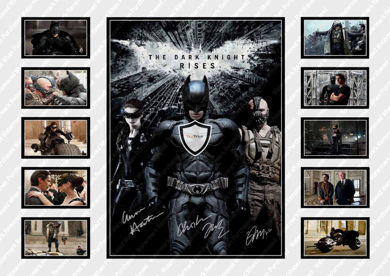 The Dark Knight Rises (2012) Signed Tom Hardy Christian Bale Limited Edition Movie Print