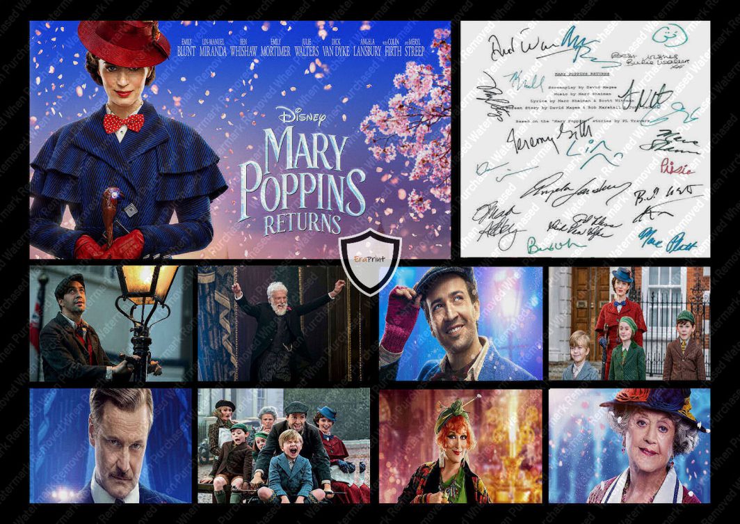Mary Poppins (2018) Emily Blunt Signed A4 Photo Print Memorabilia