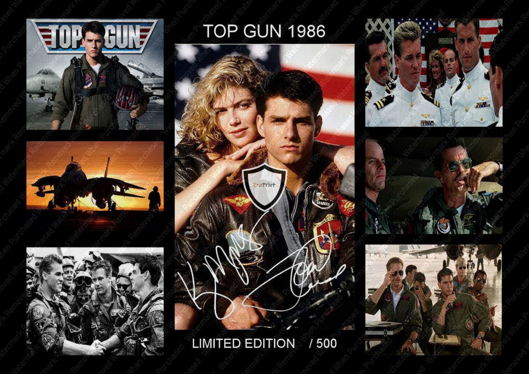 Top Gun (1986) Tom Cruise & Kelly Mcillis A4 Movie Print Print