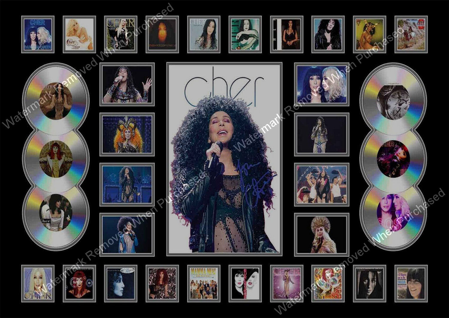 Cher (2018) Here We Go Again Lined Limited Edition Photo Print Music Memorabilia