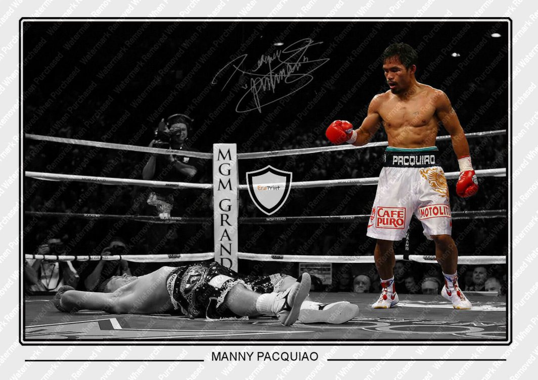 Manny Pacquiao "Pacman" Signed Boxing KO Memorabilia Download Self Print Available