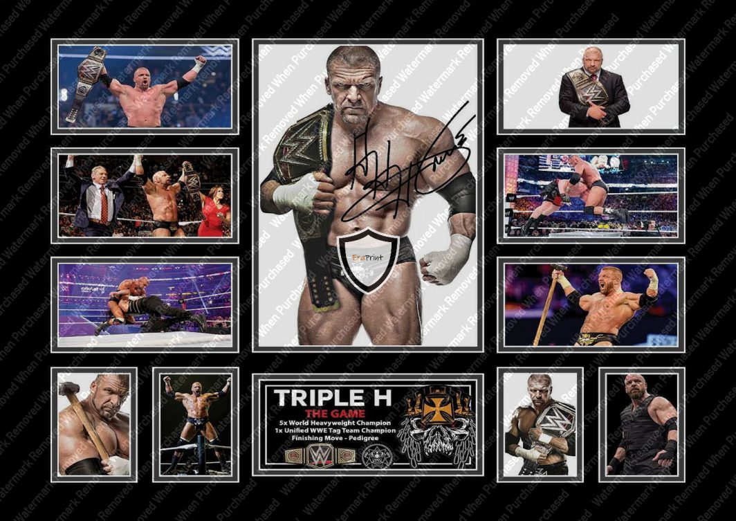Triple H WWE Signed Memorabilia A4 Photo Print Downloadable Self Print
