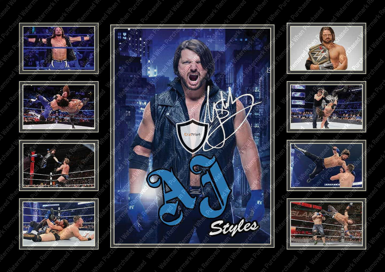AJ Styles Signed Wrestling Memorabilia A4 Photo Print Download