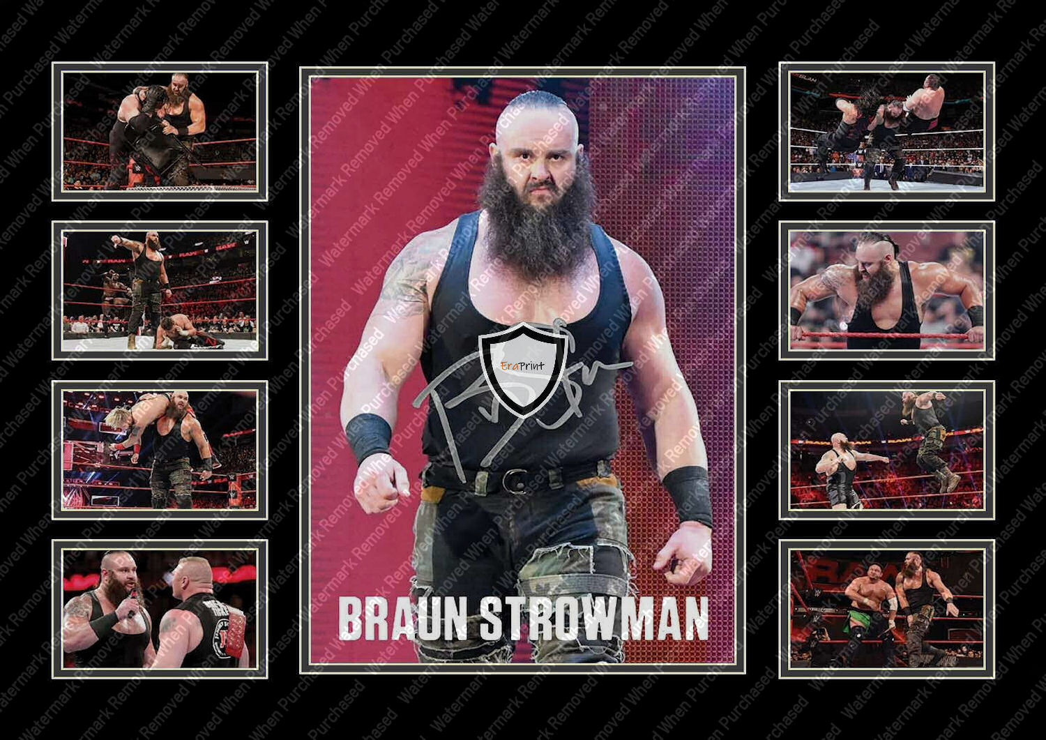 Braun Strowman WWE Signed Wrestling Memorabilia A4 Photo Print