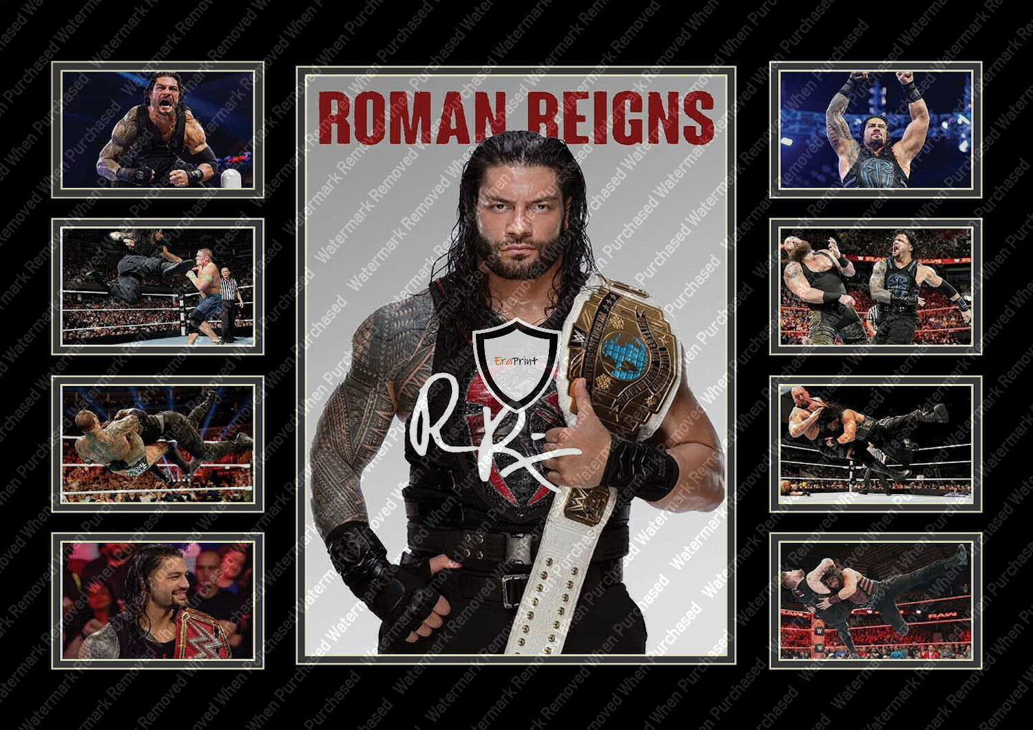 Roman Reigns WWE Limited Edition Photo Print Signed Wrestling Memorabilia