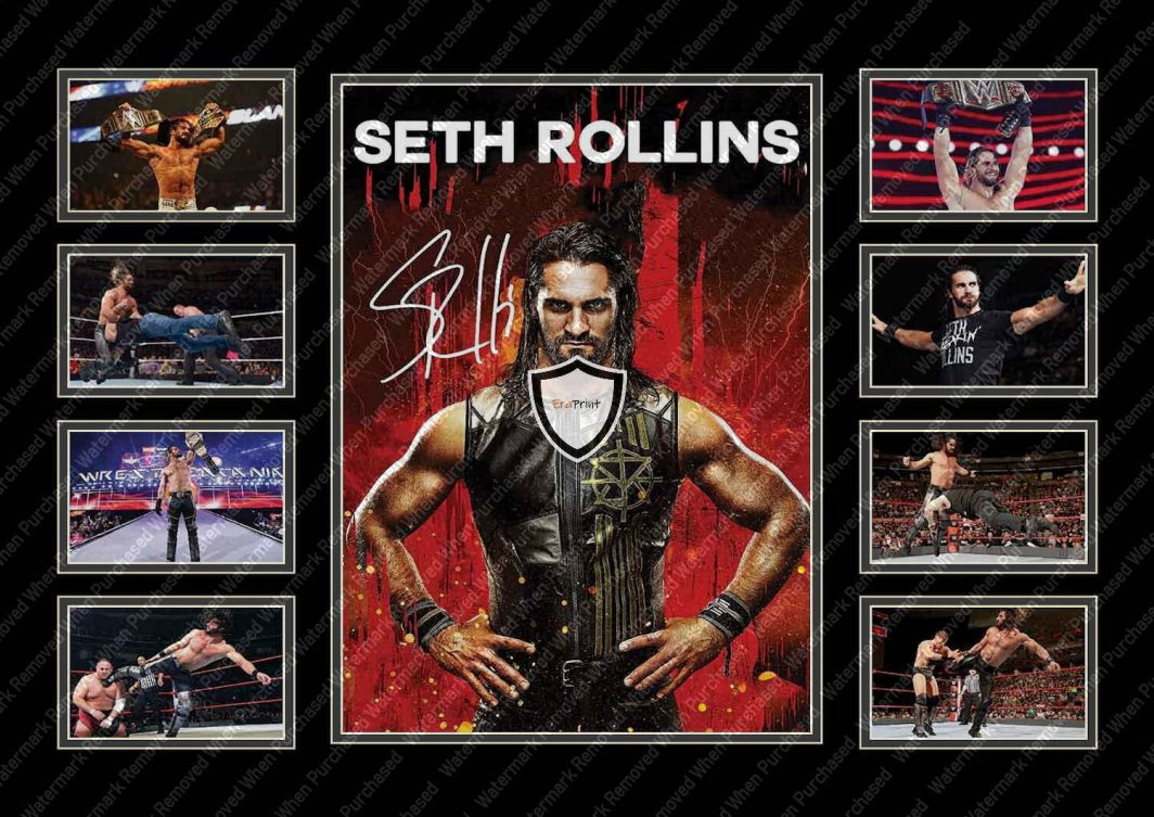 Seth Rollins WWE Signed Photo Print Limited Edition Wrestling Memorabilia
