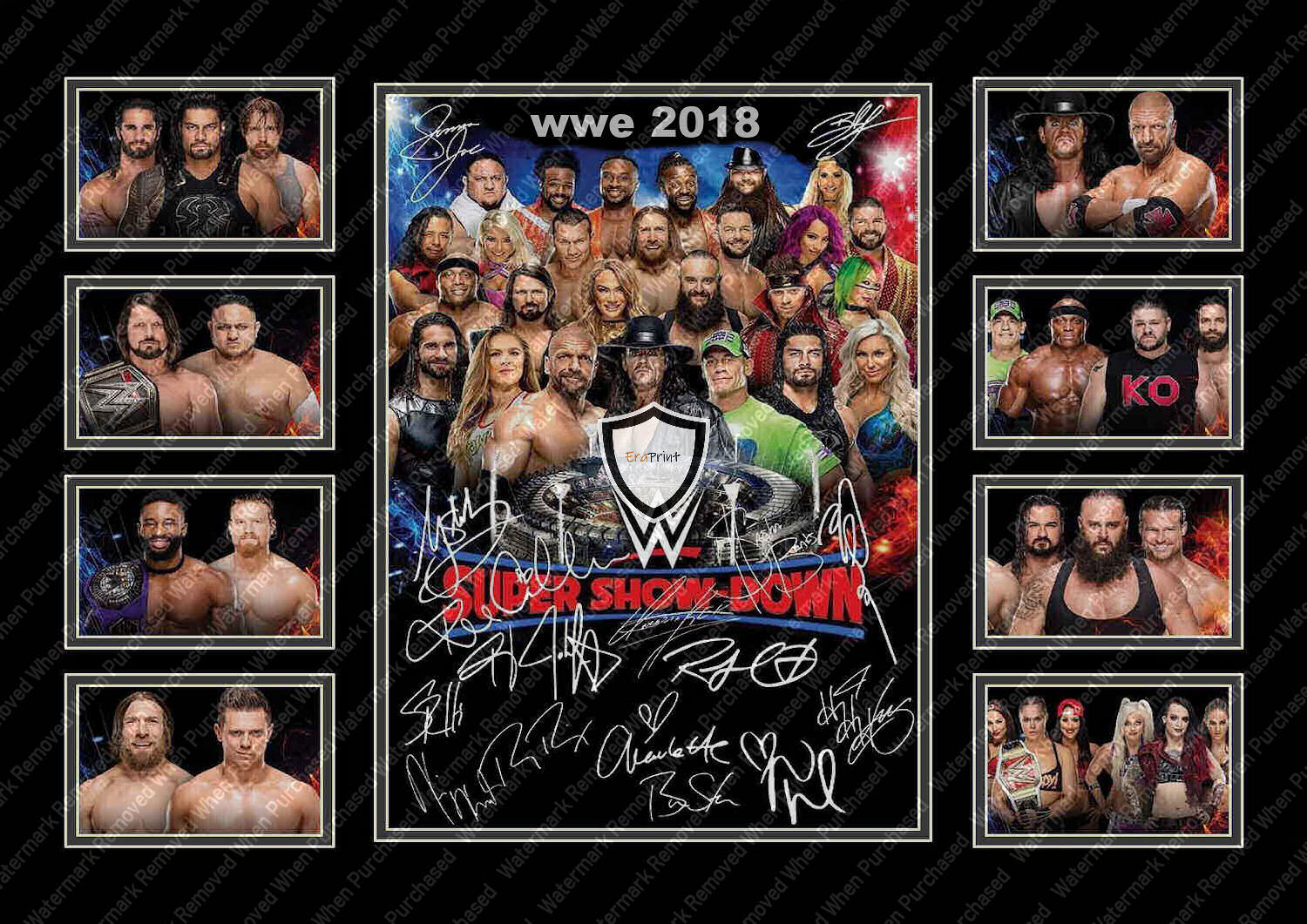 WWE Super Show Down (2018) Limited Edition Signed Photo Print