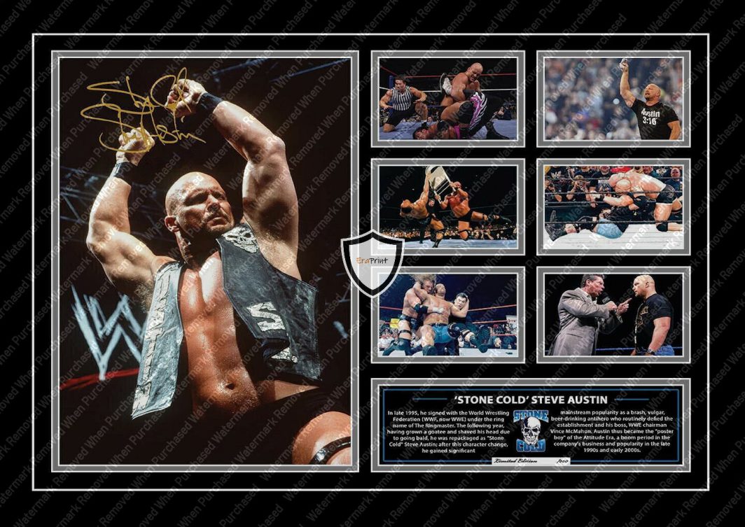 WWF Superstar Stone Cold Steve Austin Signed Photo Self Print Download