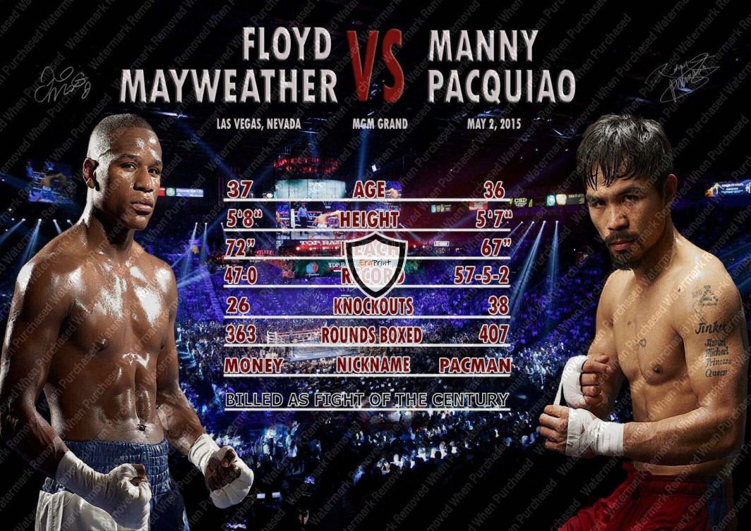 Manny Pacquiao "Pacman" Floyd Mayweather (2015) Signed Boxing Memorabilia