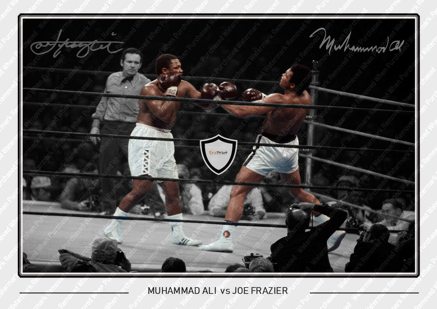 Muhammed vs Joe Frazier Signed A4 Photo Print Boxing Memorabilia