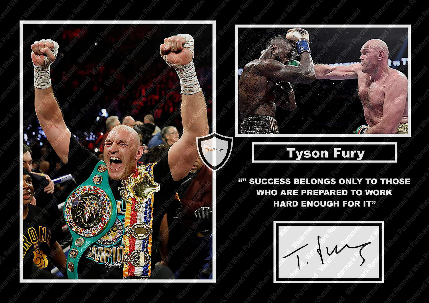 Tyson Fury Signed Memorabilia Autographed A4 Photo Print jpg
