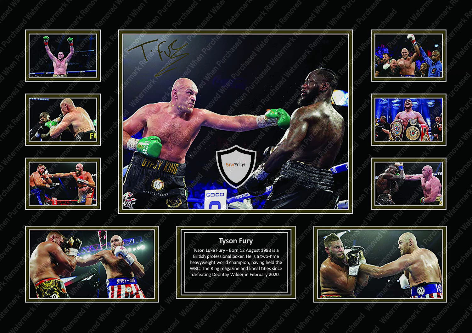 Tyson Fury (2020) Signed Gypsy King Memorabilia Photo A4 Print