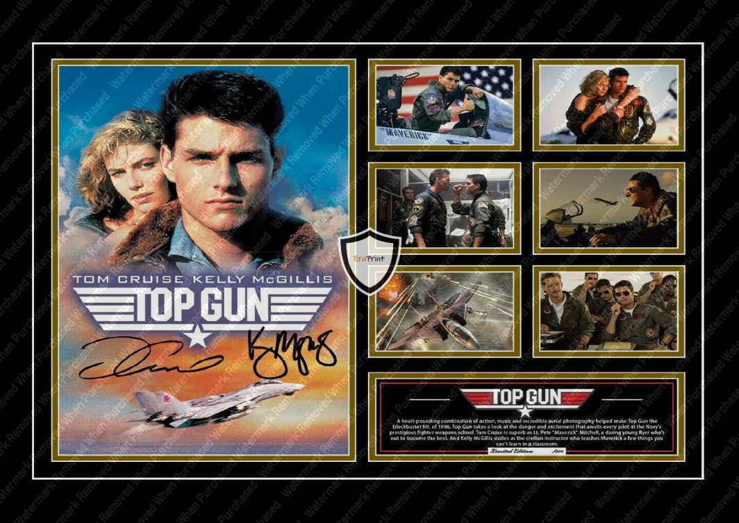 Top Gun (1986) Signed Tome Cruise & Kelly Mcillis Movie Print Download