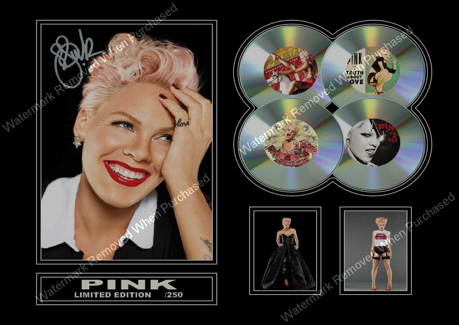 Pink Signed Limited Edition Music Memorabilia Photo Print