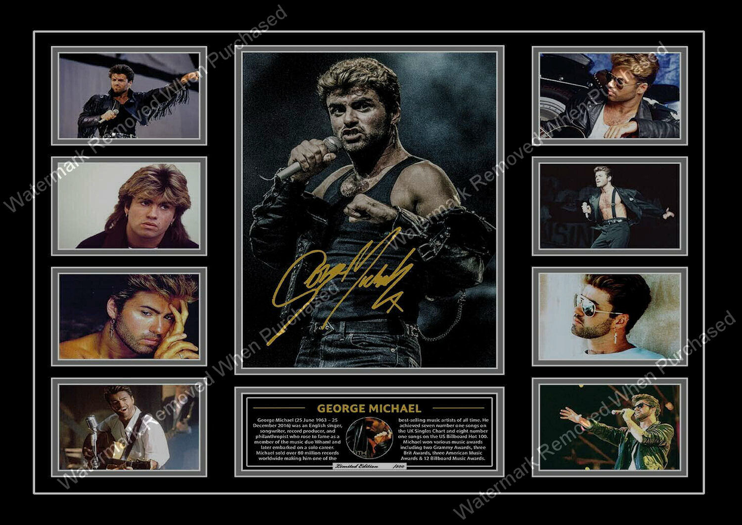 George Michael Signed A4 Photo Print Music Memorabilia Instant Downloads Available