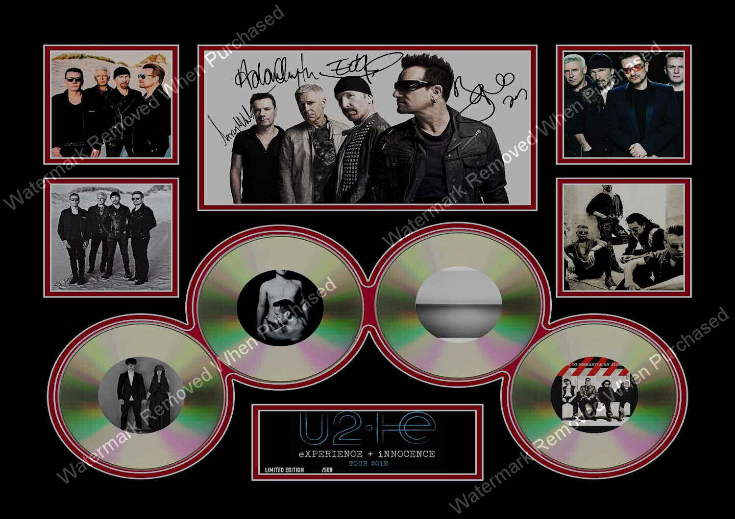 U2 Signed Memorabilia (2018) The Experience + Innocence A4 Photo Print