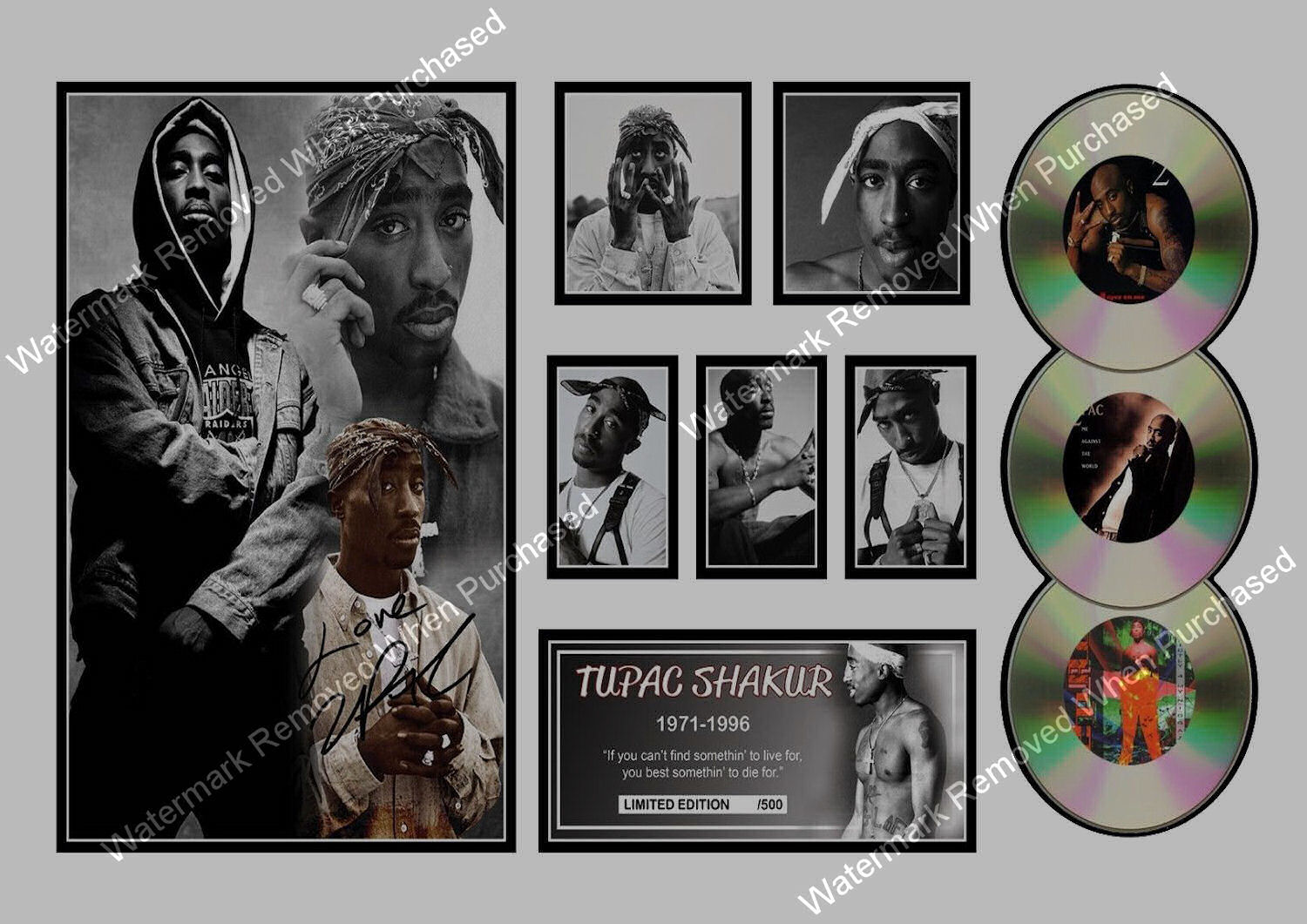 Tupac Autographed Rap Music A4 Photo Print 2Pac Instant Download Available