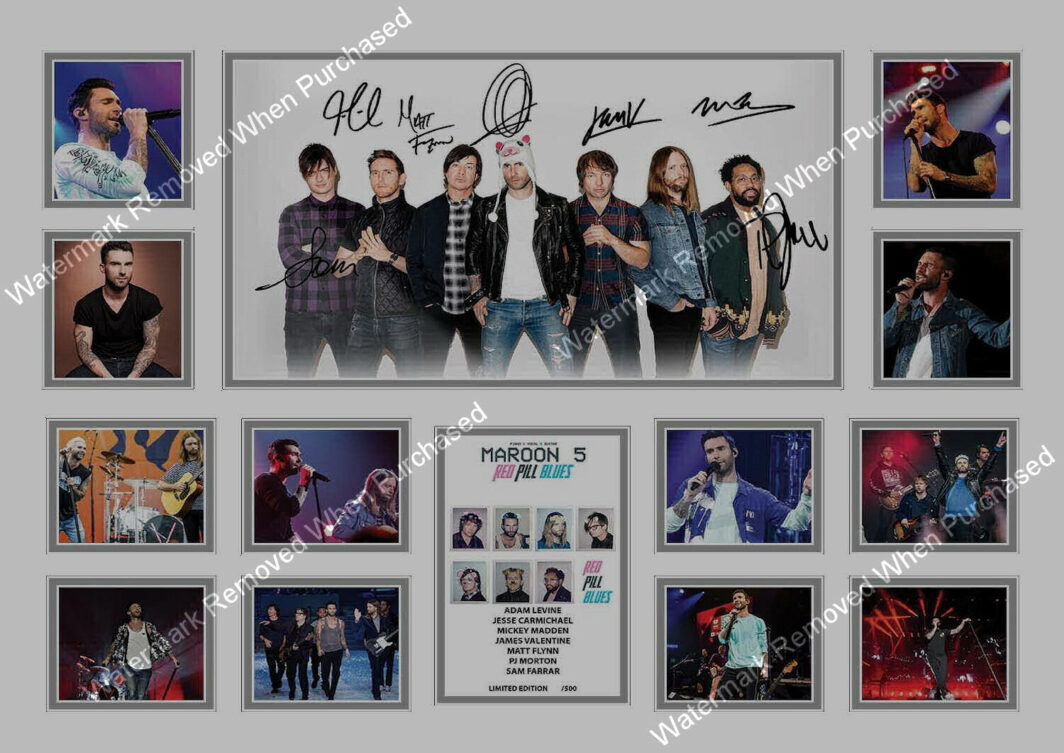Maroon 5 Adam Levine Red Pill Blues (2018) A4 Photo Print Music Memorabilia In White
