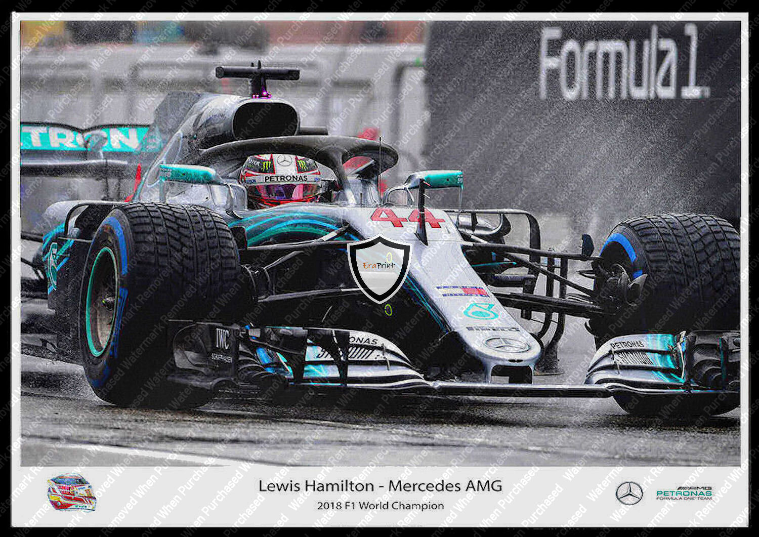 Lewis Hamilton Signed (2018) 5 Time World Champion A4 Photo Print F1 Autographed Memorabilia