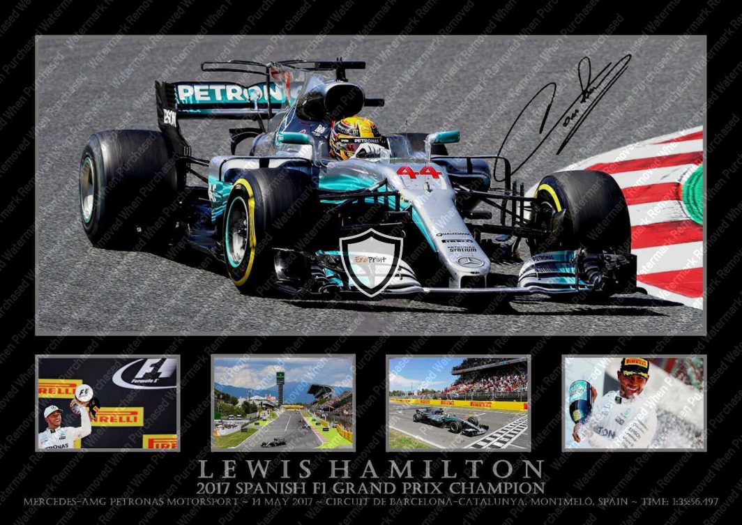 Lewis Hamilton (2017) Signed Mercedes F1 Memorabilia A4 Photo Print