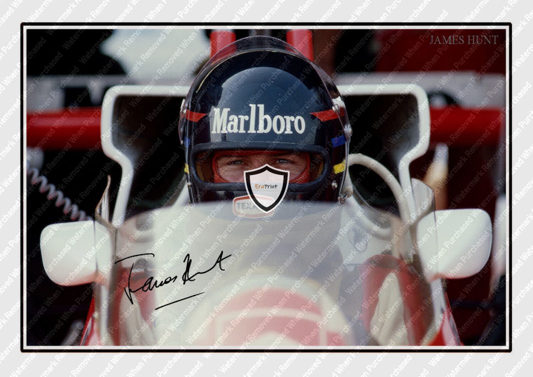 James Hunt Signed F1 memorabilia A4 Photo Print Downloadable