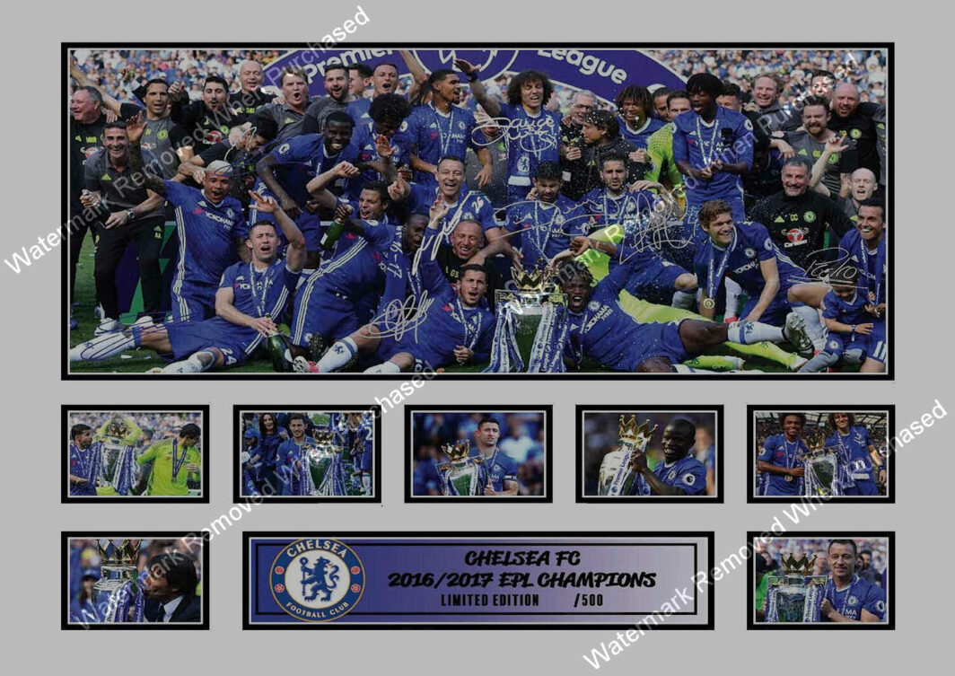 Chelsea F.C. (2017) EPL Winners Signed A4 Photo Print Downloads