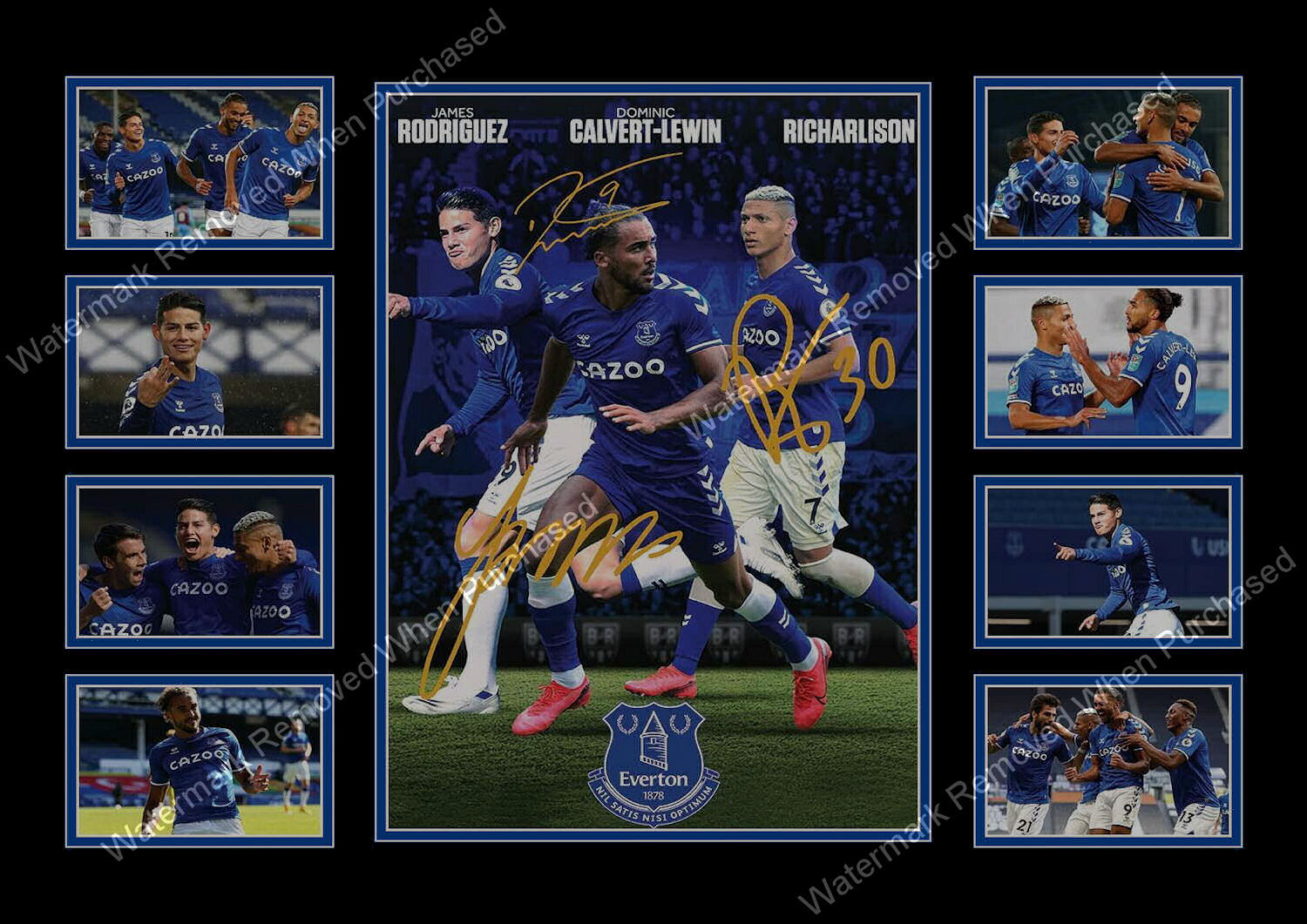 Everton F.C. (2010/21) Rodriguez Richarlison Signed Memorabilia A4 Photo Print