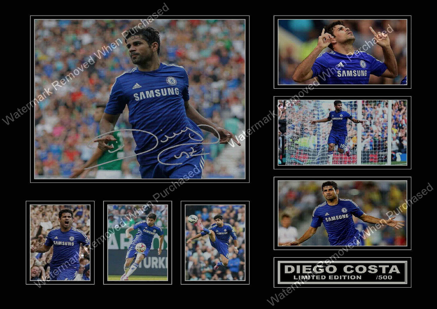 Chelsea F.C. Diego Costa Signed A4 Photo Print Memorabilia Download Available
