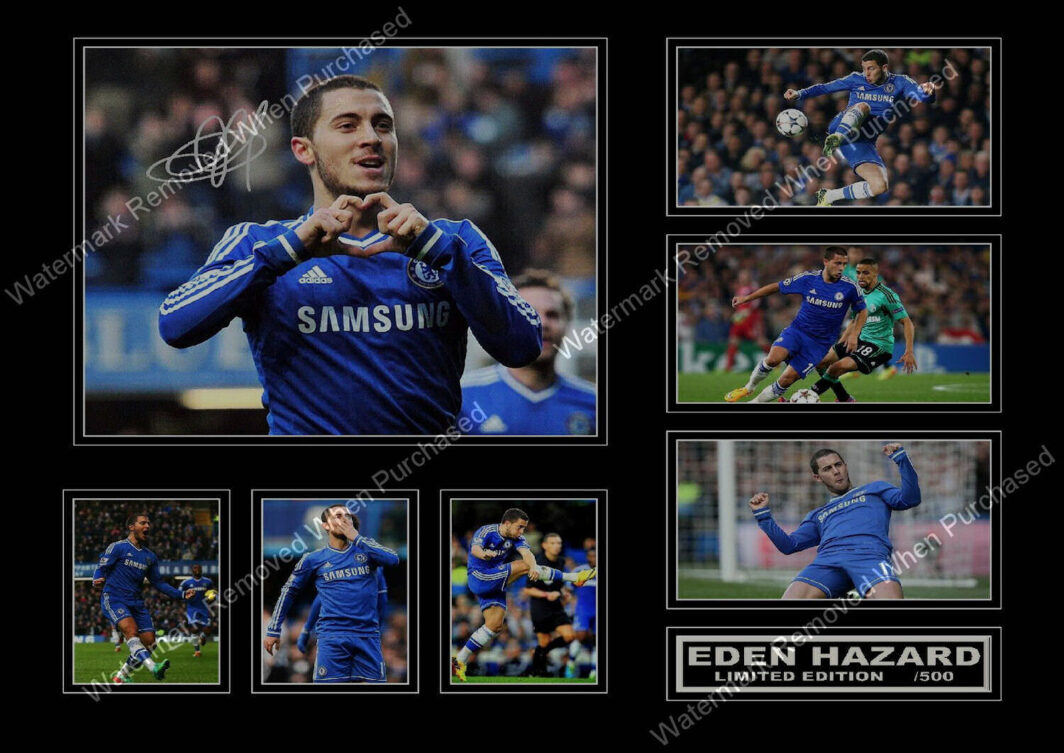 Chelsea F.C. Eden Hazard Signed Football A4 Photo Print Memorabilia Instant Download Self Print Available