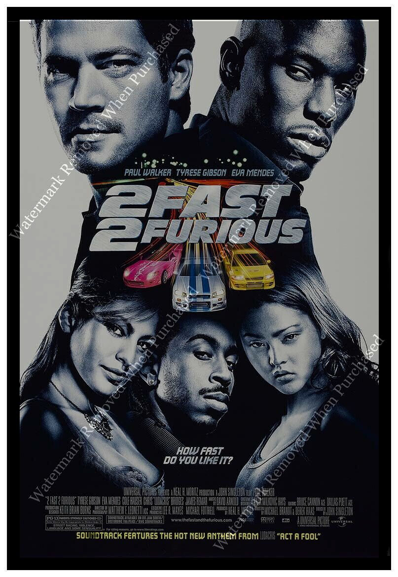 Fast Furious (2003 Vin Diesel Paul Walker Movie Photo Poster