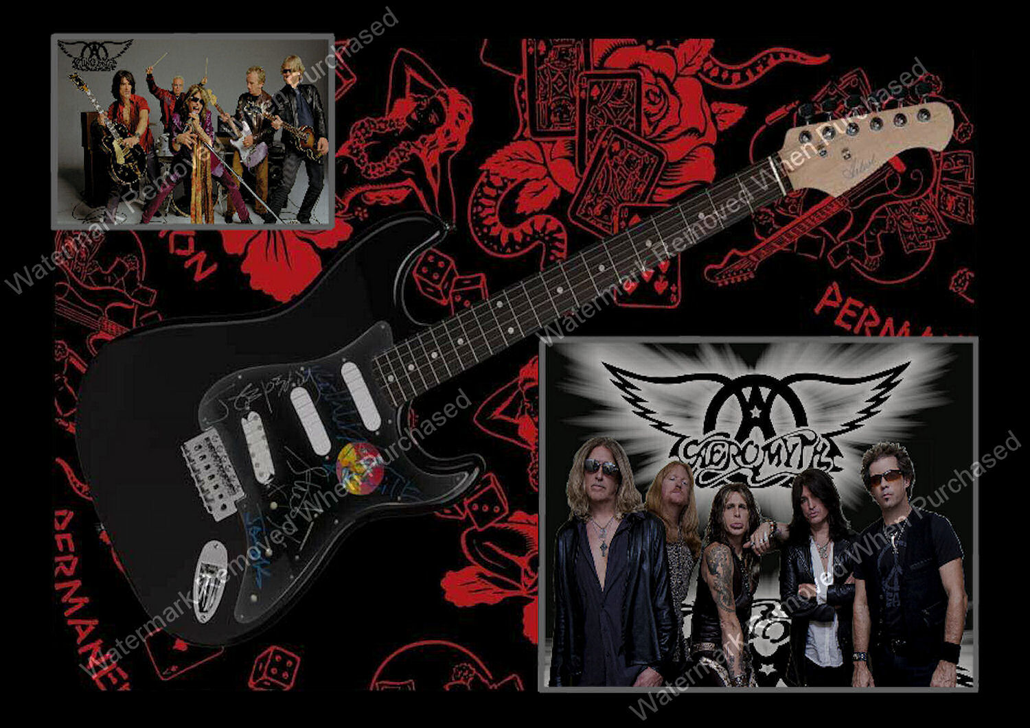 Aerosmith Autographed Photo Print Music Memorabilia Signed Photo Reprint Design