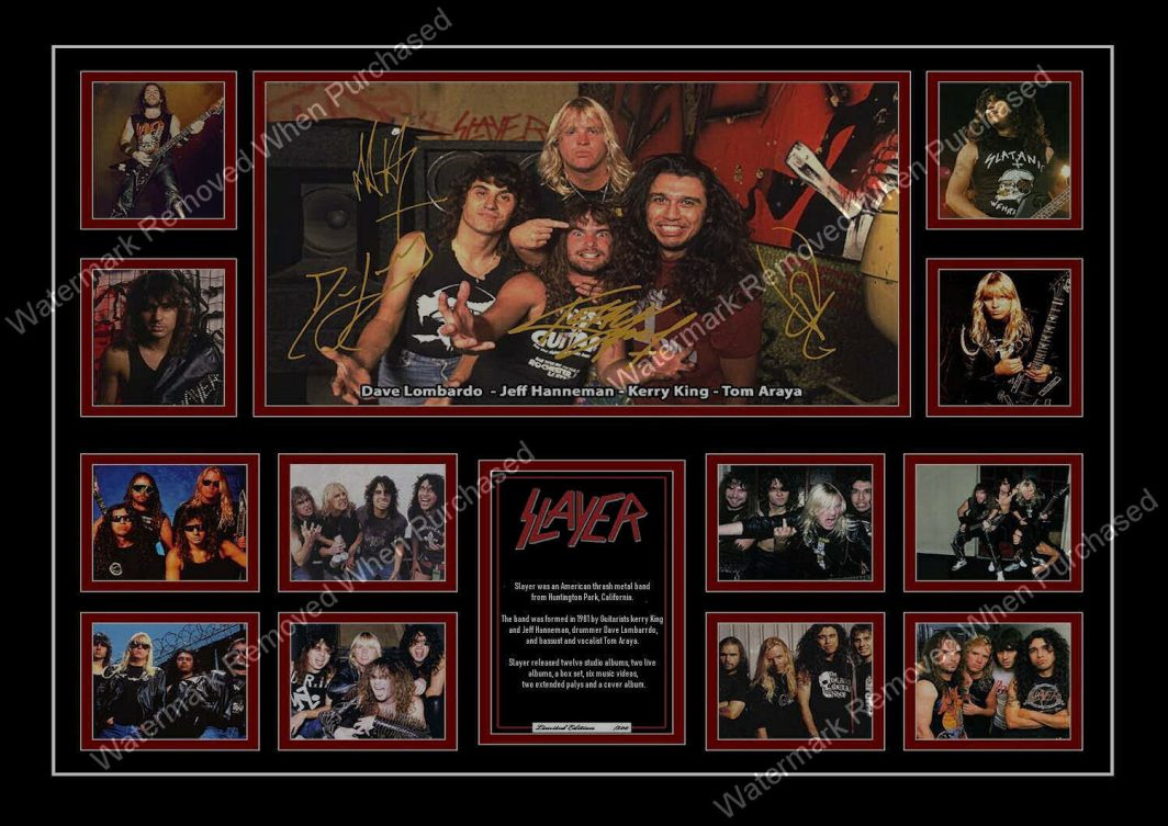 Slayer Reign In Blood Signed Memorabilia A4 Photo Print Limited Edition