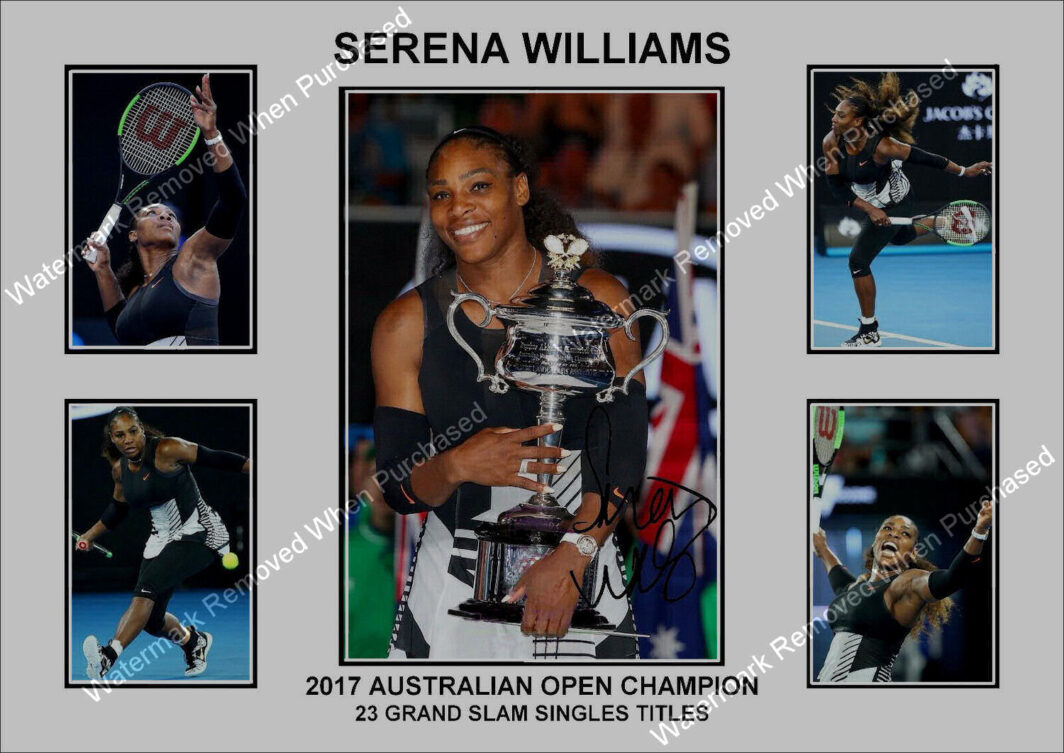 Serena Williams Signed (2017) Australian Open Champion A4 Photo Print Memorabilia