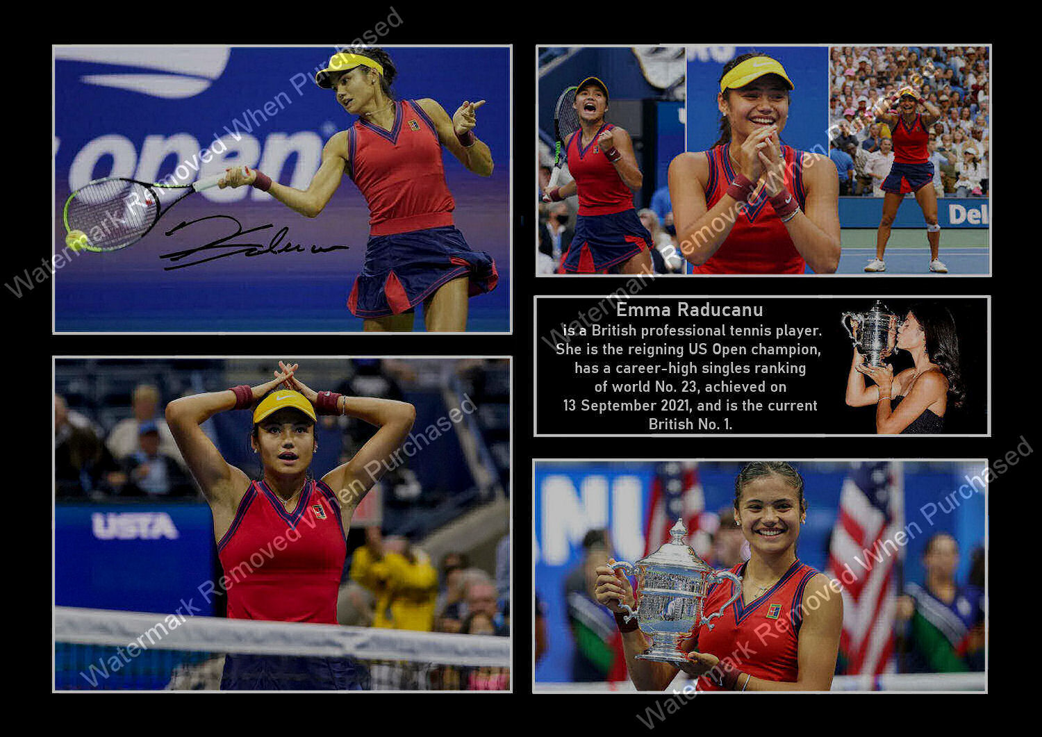 Emma Raducanu US Open Champion 2021 A4 Photo Print Tennis Memorabilia