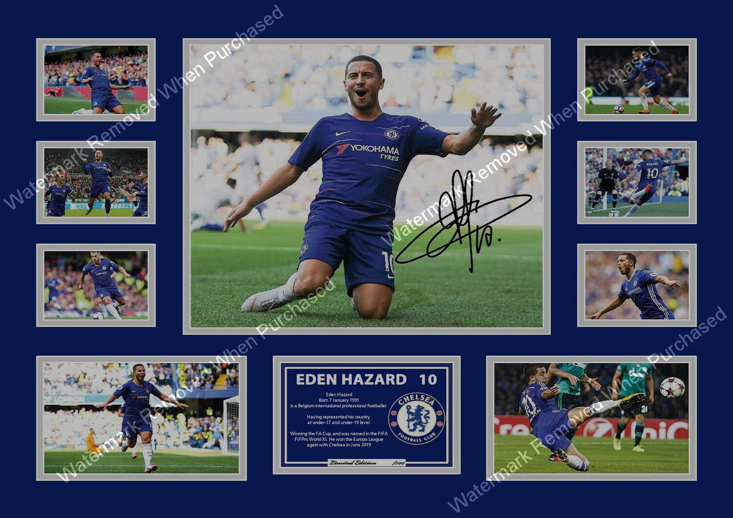 Chelsea F.C. Eden Hazzard Signed Football Memorabilia Downloadable For Home Printing