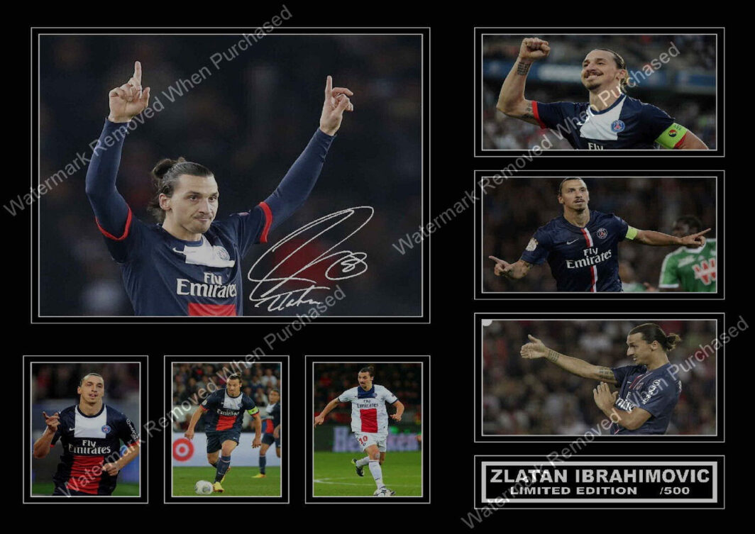 Zlatan Ibrahimovic PSG Signed A4 Football Memorabilia A4 Photo Print Delivery Or Instant Download