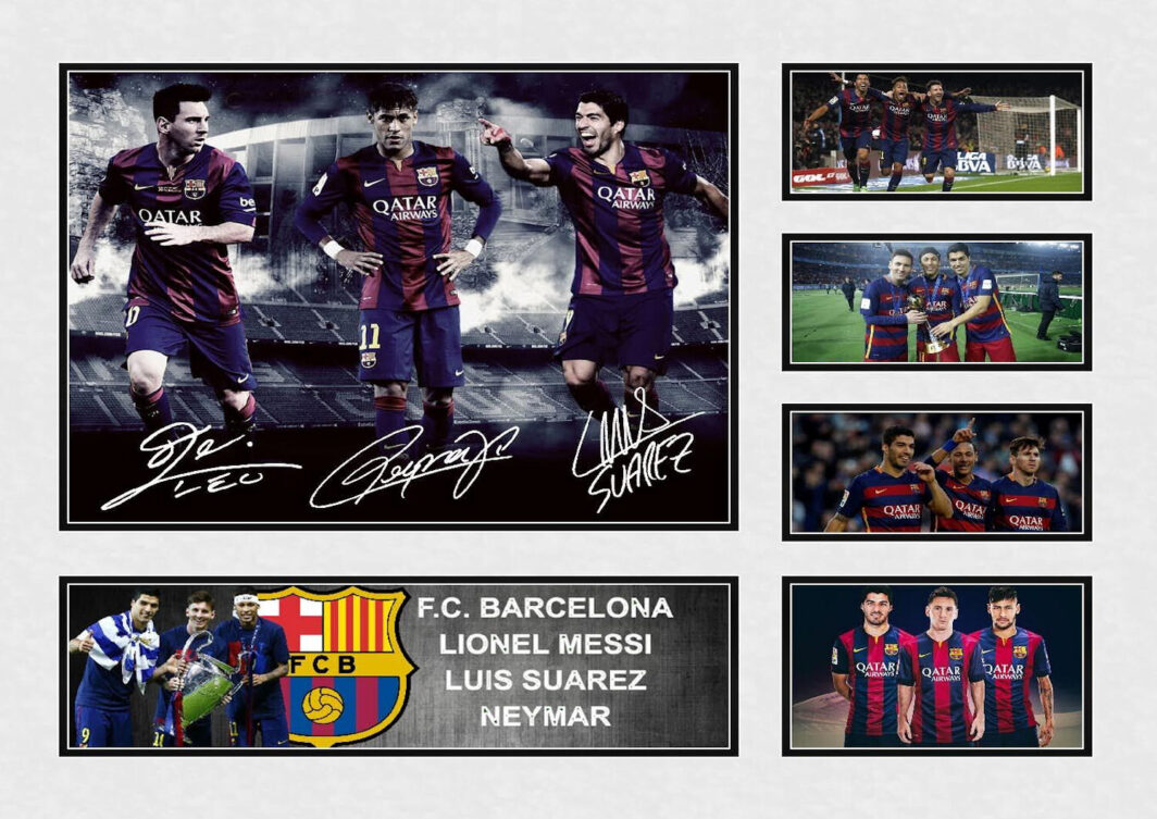 Barcelona FC Messi Suarez Neymar Signed Soccer A4 Photo Print Football Memorabilia