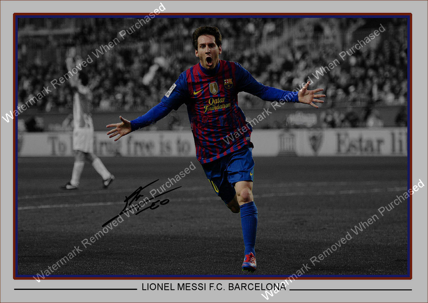 Barcelona Messi Neymar Suarez Soccer A4 Photo Print Signed Football Memorabilia