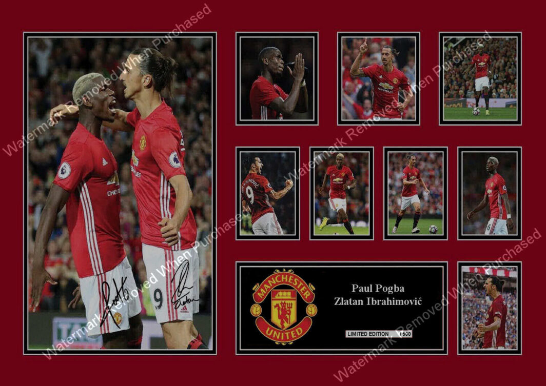 Manchester United F.C. Paul Zlatan Signed A4 Photo Print Football Memorabilia