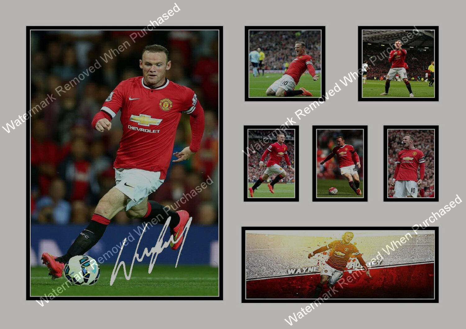 Wayne Rooney Signed Limited Edition Football Memorabilia A4 Photo Print