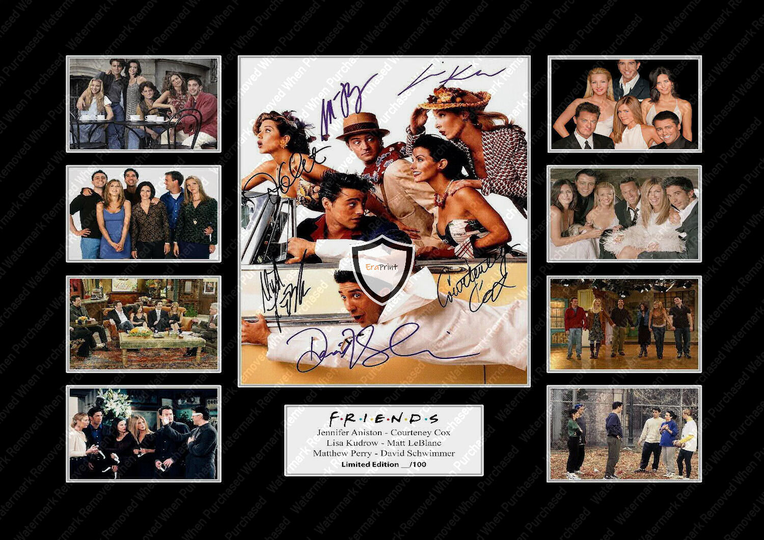Friends Signed Jennifer Aniston Courtney Cox  Download Home Print Design Instant Delivery
