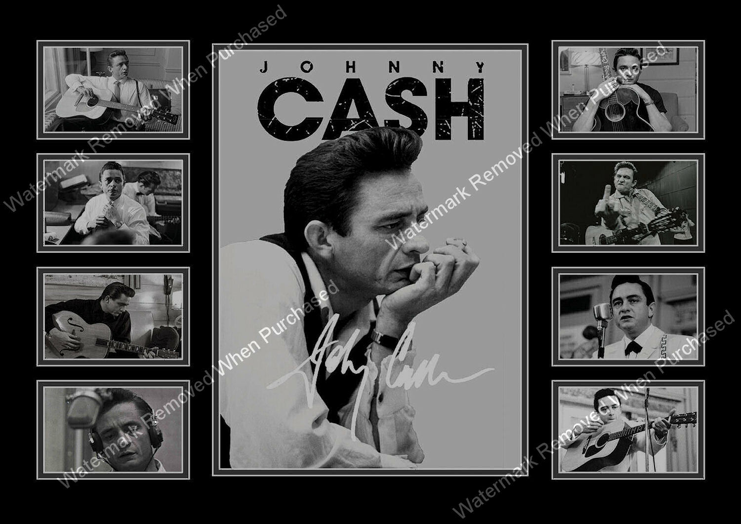 Johnny Cash Signed Country Music Art Design Instant Download